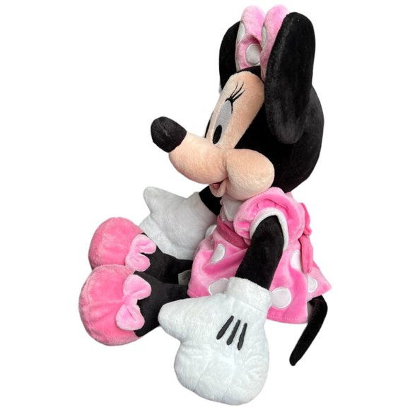18" DISNEY Minnie Mouse Plush Pink Polka Dot Dress & Bow White Bloomers Stuffed - Picture 7 of 12